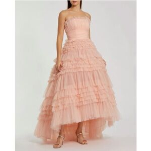 Mac Duggal STRAPLESS TULLE RUFFLE GOWN Dress 20573 Size 4